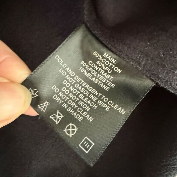 Maniere De Voir Faux Leather Snap Front Oversized Shirt 8 L - Picture 9 of 9